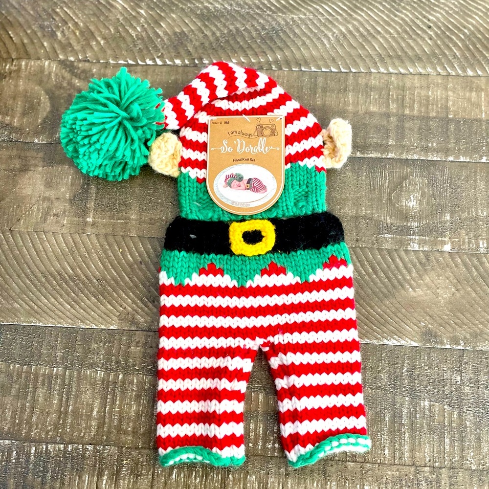 Little Elf Handmade Crochet Knitted Baby Outfit.